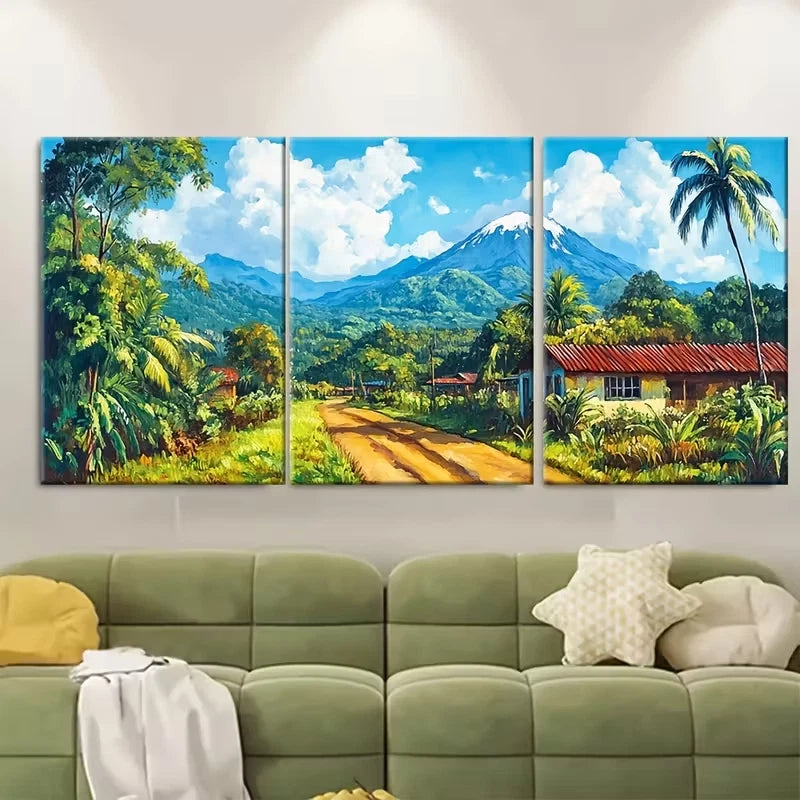 3pcs , Quepos Travel Print Metal Print Ready to Hang Art - Bella Home Decor