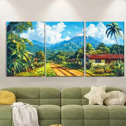 3pcs , Quepos Travel Print Metal Print Ready to Hang Art - Bella Home Decor