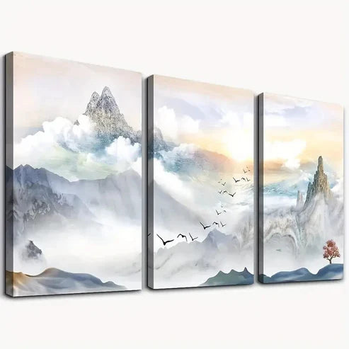 3pcs Mountain Landscape Abstract Wall Art Set Canvas Unframed - High Quality Print 100% Australian Made Wall Canvas