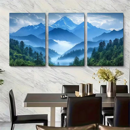 3pcs Himalayan Mountain Range Metal Print Ready to Hang Art