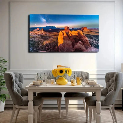 Desert Night Sky Wall Art Canvas Office Home Room Framed 120x60cm