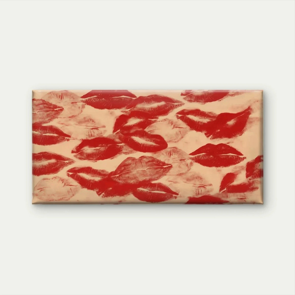 Red Lip & Red Abstract Wall Art Canvas Office Home Room Framed 120x60cm