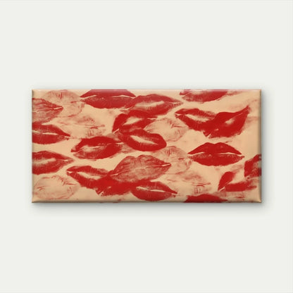 Red Lip & Red Abstract Wall Art Canvas Office Home Room Framed 120x60cm