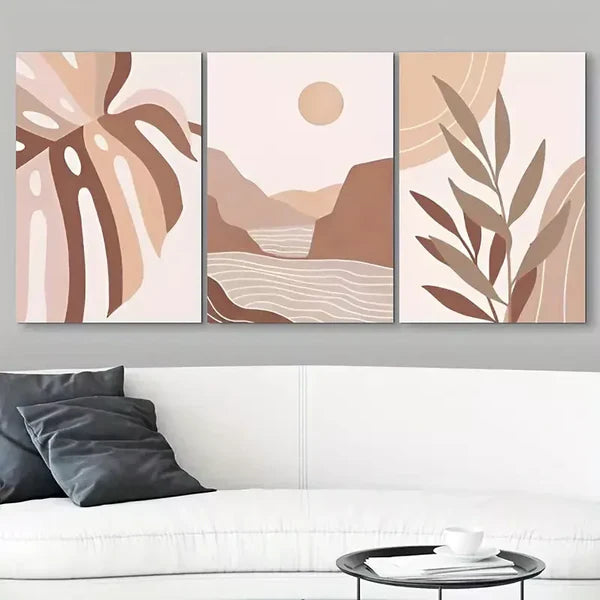 3pcs Bohemian Style Painting Art Wall Art Canvas Unframed - High Quality Print 100% Australian Made Wall Canvas - Bella Home Decor