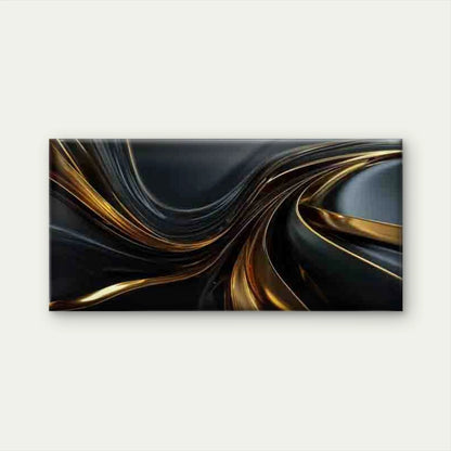 Elegant Golden Abstract Art Wall Art Canvas Office Home Room Framed 120x60cm - Bella Home Decor
