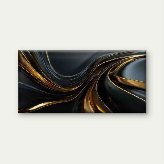 Elegant Golden Abstract Art Wall Art Canvas Office Home Room Framed 120x60cm
