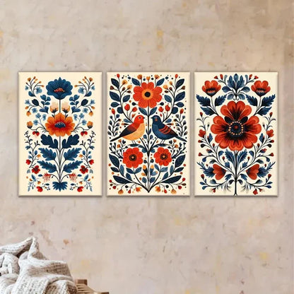 3pcs a set of floral designs Wall Art Set Canvas Unframed - High Quality Print 100% Australian Made Wall Canvas - Bella Home Decor