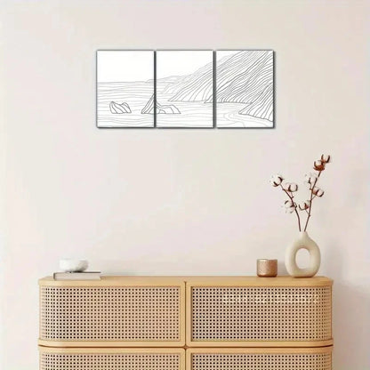 3pcs California Artwork Big Sur Coastline Metal Print Ready to Hang Art - Bella Home Decor