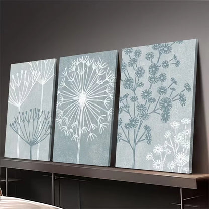 3pcs Vintage Botanical Seed Head Wall Art Set Canvas Framed 40x60cm - High Quality Print 100% Australian Made Wall Canvas Ready to Hang