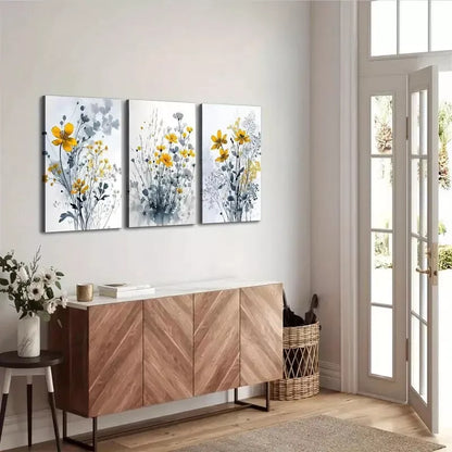 3pcsFloral   Wall Art Set Canvas Framed 50x70cm - High Quality Print 100% Australian Made Wall Canvas Ready to Hang - Bella Home Decor