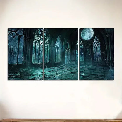 3pcs Gothic Backdrop with Dark Art Set Canvas Unframed - High Quality Print 100% Australian Made Wall Canvas