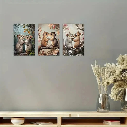 3pcs Hugging & Playing in Nature Wall Art Canvas Unframed – High Quality Print 100% Australian Made Wall Canvas