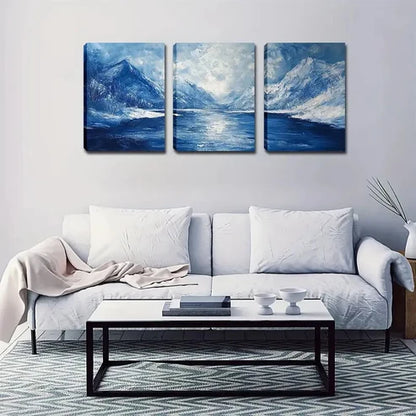 3pcs Immersive, Polar Ice and Snow Wall Art Set Wall Art Canvas Unframed - High Quality Print 100% Australian Made Wall Canvas
