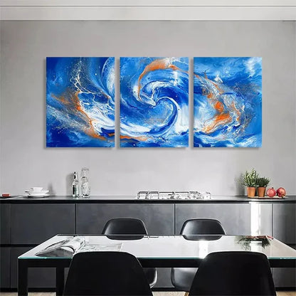 3pcs Abstract Ocean Wave Nature Scene Perfect Wall Art Canvas Unframed – High Quality Print 100% Australian Made Wall Canvas - Bella Home Decor