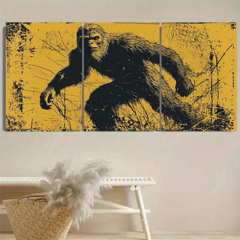 3pcs Bigfoot Sighting Wall Art Set Canvas Unframed - High Quality Print 100% Australian Made Wall Canvas