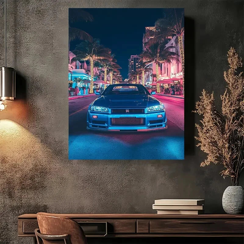 Beautiful Deco Modern Retro Painting 40x60cm Metal Print Ready to Hang - Bella Home Decor