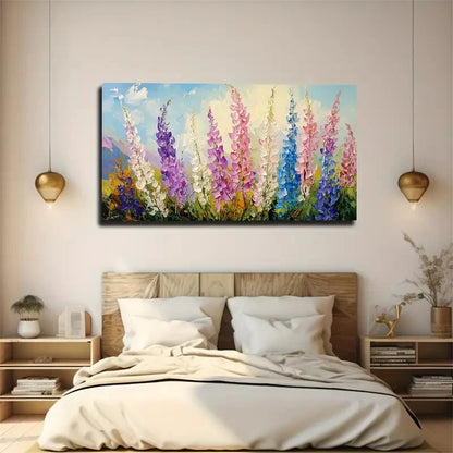 Colorful Violets In Bloom Wall Art canvas office home room framed 120x60cm