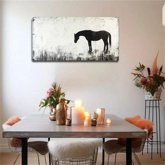 Minimalist Modern Black & White Wall Art Canvas Office Home Room Framed 120x60cm