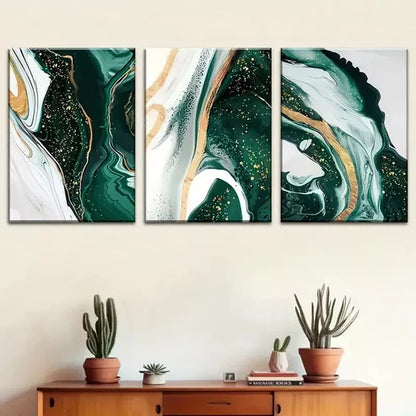3pcs Marble Patterned Abstract Ink Wall Art Canvas Unframed - High Quality Print 100% Australian Made Wall Canvas