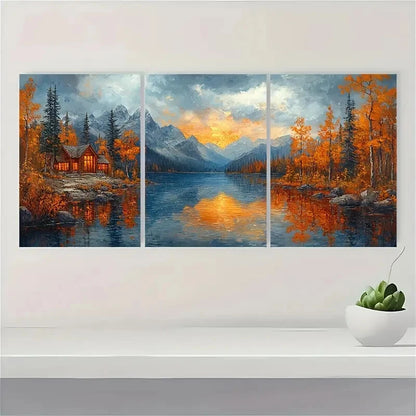 3pcs Mallery Lake Scenic Landscape Lake Metal Print Ready to Hang Art - Bella Home Decor