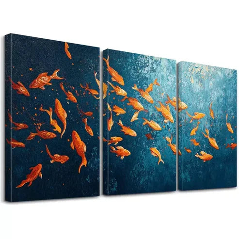 3pcs Underwater Fish Aesthetic Decorative  Art Set Canvas Unframed - High Quality Print 100% Australian Made Wall Canvas