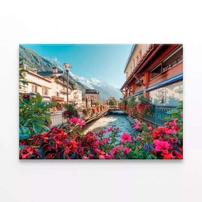 View Of Chamonix Mont Blanc Wall Art Decor 100% Australian Made - Bella Home Decor