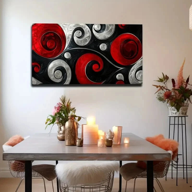 Swirling Patterns Nordic Wall Art Canvas Office Home Room Framed 120x60cm - Bella Home Decor