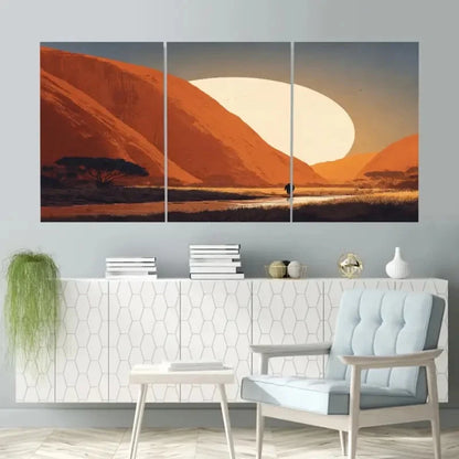 3pcs Uluru, Australia Photography Aesthetic  Wall Art Set Canvas Framed 50x70cm - High Quality Print 100% Australian Made Wall Canvas Ready to Hang