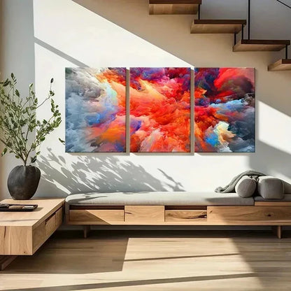 3pcs Abstract Colorful Cloud Art Wall Art Canvas Unframed - High Quality Print 100% Australian Made Wall Canvas - Bella Home Decor