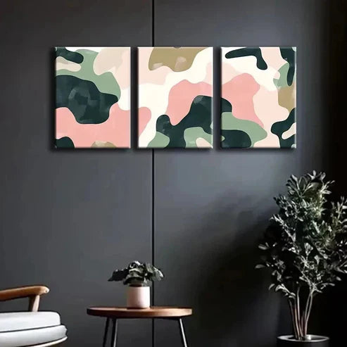 3pcs Soft Abstract Shape Decorative Painting Art Set Canvas Unframed - High Quality Print 100% Australian Made Wall Canvas