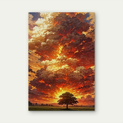 Erupting Sky Tree Vista Metal Print Ready to Hang