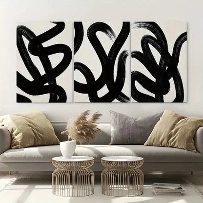 3pcs Abstract Wall Art Geometric Wall Art Canvas Unframed - High Quality Print 100% Australian Made Wall Canvas - Bella Home Decor