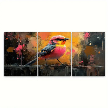3pcs Pink Tribal Birds Abstract LI  Wall Art Set Canvas Framed 40x60cm - High Quality Print 100% Australian Made Wall Canvas Ready to Hang - Bella Home Decor