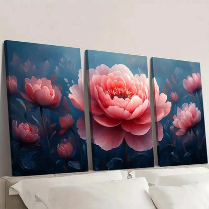 3pcs Large Floral Painting Prints DF    Wall Art Set Canvas Framed 40x60cm - High Quality Print 100% Australian Made Wall Canvas Ready to Hang