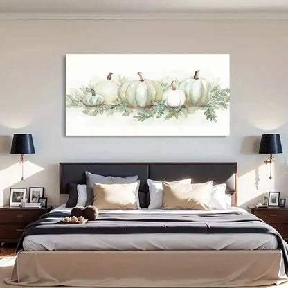 White Pumpkin Abstract Wall Art Canvas Office Home Room Framed 120x60cm - Bella Home Decor