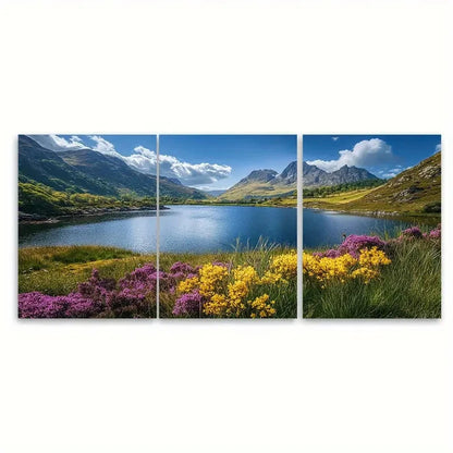 3pcs Snowdonia National Park Wales UK Travel Wall Art Set Canvas Framed 40x60cm - High Quality Print 100% Australian Made Wall Canvas Ready to Hang
