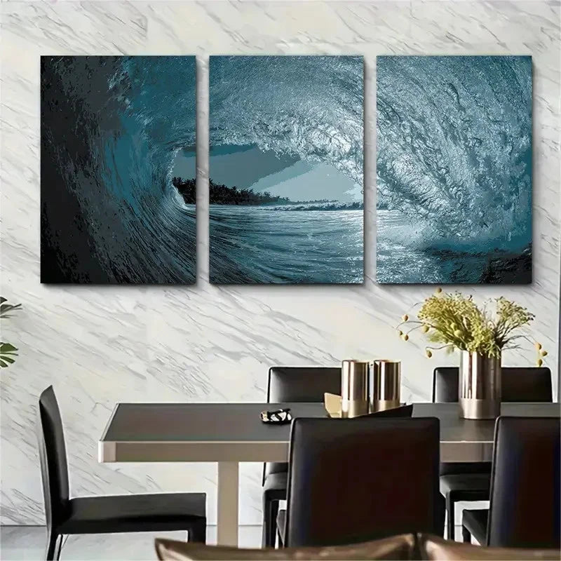 3pcs Beach House Décor Summer Coastal Perfect Wall Art Set Canvas Framed 40x60cm - High Quality Print 100% Australian Made Wall Canvas Ready to Hang - Bella Home Decor