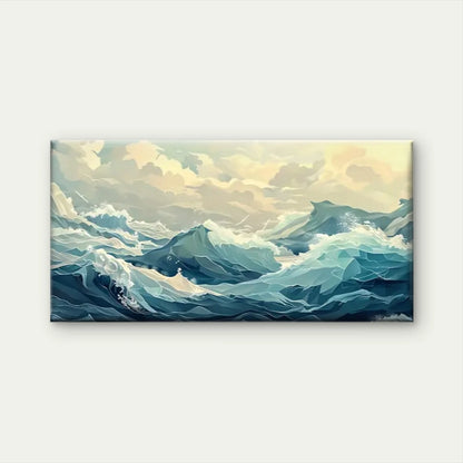 Big Waves Ocean Nature Wall Art Canvas Office Home Room Framed 120x60cm