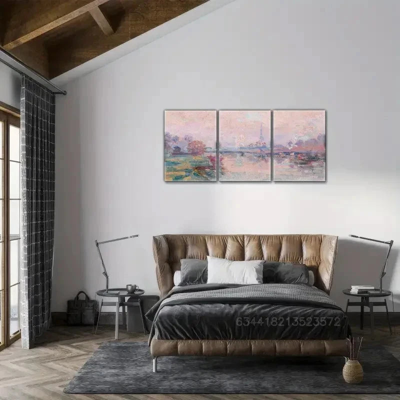 3pcs French Landscape Oil Painting Art Style Metal Print Ready to Hang Art - Bella Home Decor