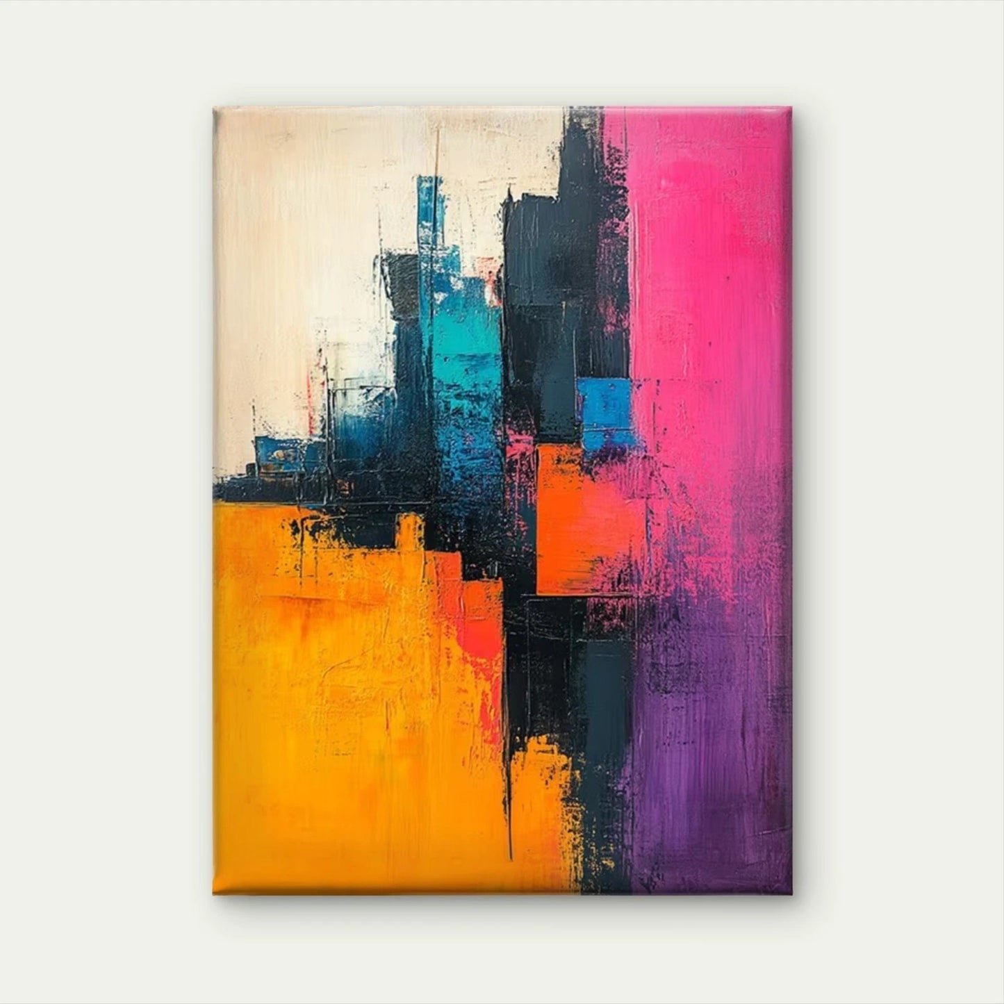 Abstract Expressionist Painting  60x90cm Metal Print Ready to Hang