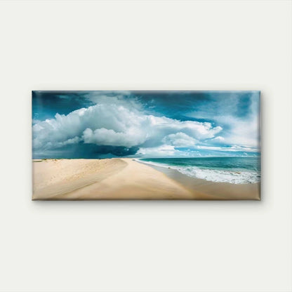 Sea, Sandy & Dramatic Ocean Wall Art Canvas Office Home Room Framed 120x60cm