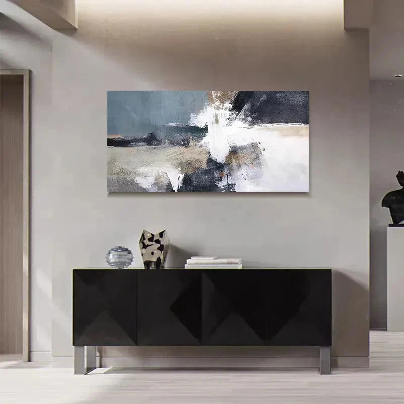 Modern Retro Deco Style Abstract Wall Art Canvas Office Home Room Framed 120x60cm - Bella Home Decor