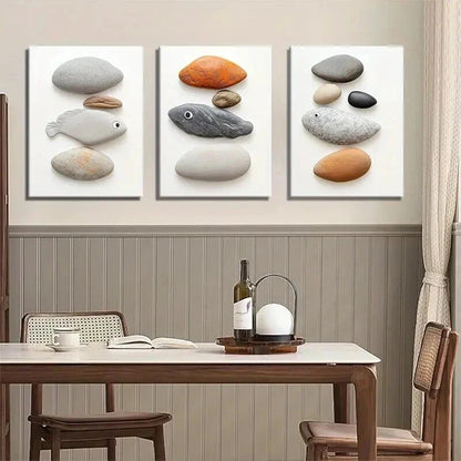 3pcs Design Minimalist Coastal Ocean Perfect Wall Art Set Canvas Framed 60x90cm - High Quality Print 100% Australian Made Wall Canvas Ready to Hang - Bella Home Decor