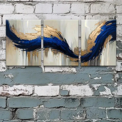 3pcs Contemporary Elegance Oil Painting Metal Print Ready to Hang Art - Bella Home Decor