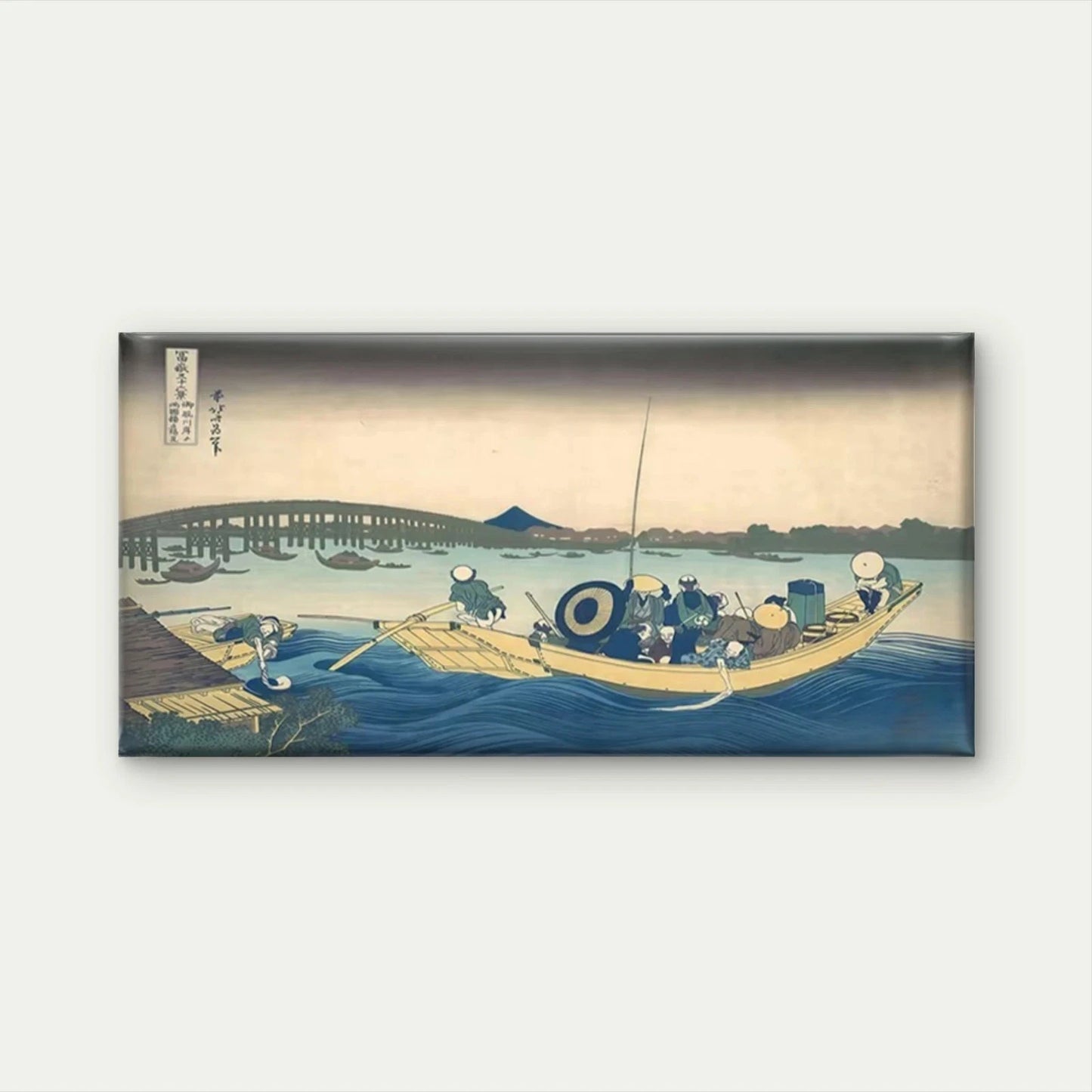 Japanese Boat And Bridge Wall Art Canvas Office Home Room Framed 120x60cm