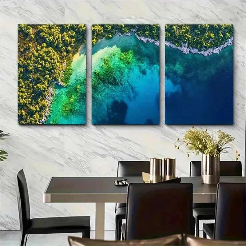 3pcs Lovers Croatia National Park Décor Perfect Wall Art Set Canvas Framed 60x90cm - High Quality Print 100% Australian Made Wall Canvas Ready to Hang - Bella Home Decor