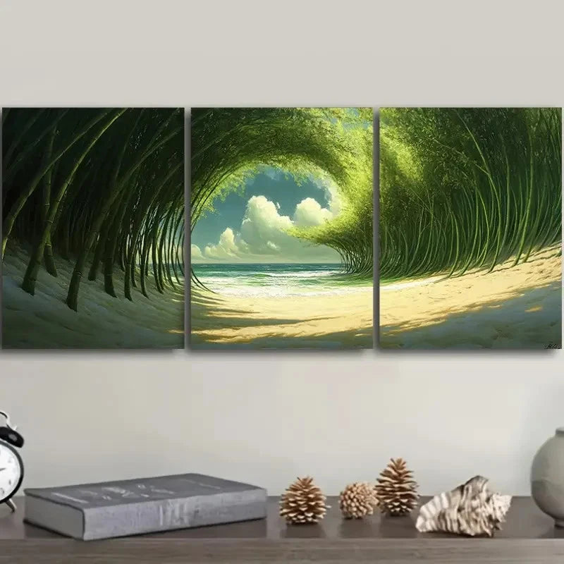 3pcs Depicting a Figure in a Forest Wall Art Set Canvas Framed 60x90cm - High Quality Print 100% Australian Made Wall Canvas Ready to Hang - Bella Home Decor