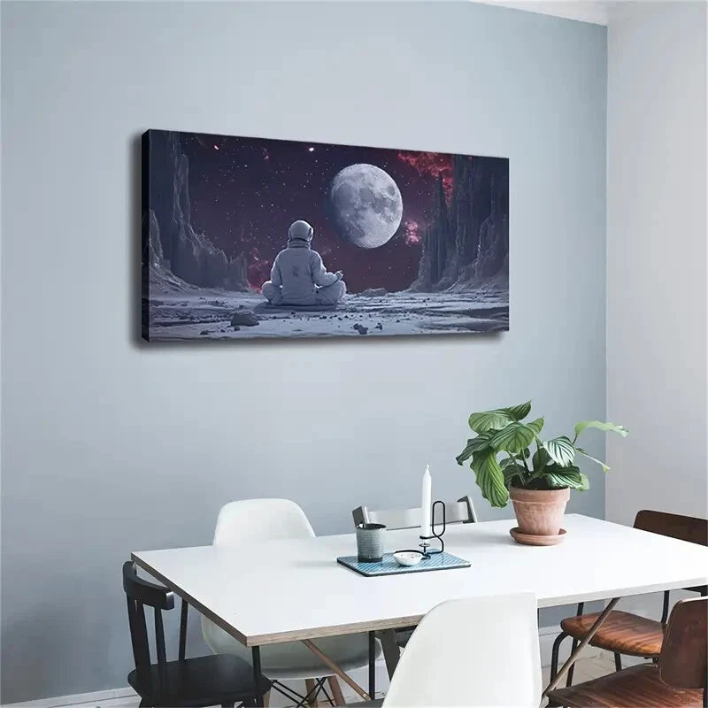 An Astronaut Meditating Wall Art Canvas Office Home Room Framed 120x60cm - Bella Home Decor
