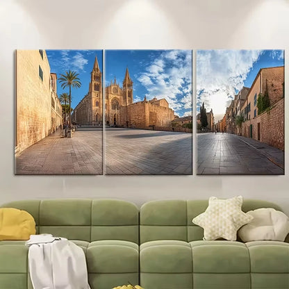 3pcs Palma de Mallorca La Seu Metal Print Ready to Hang Art