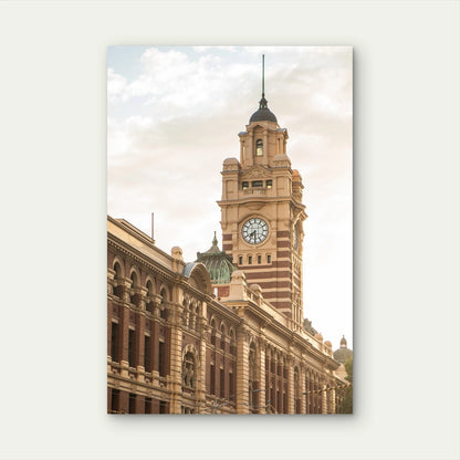 Warm Melbourne Clock Tower Architecture 40x60cm Metal Print Ready to Hang